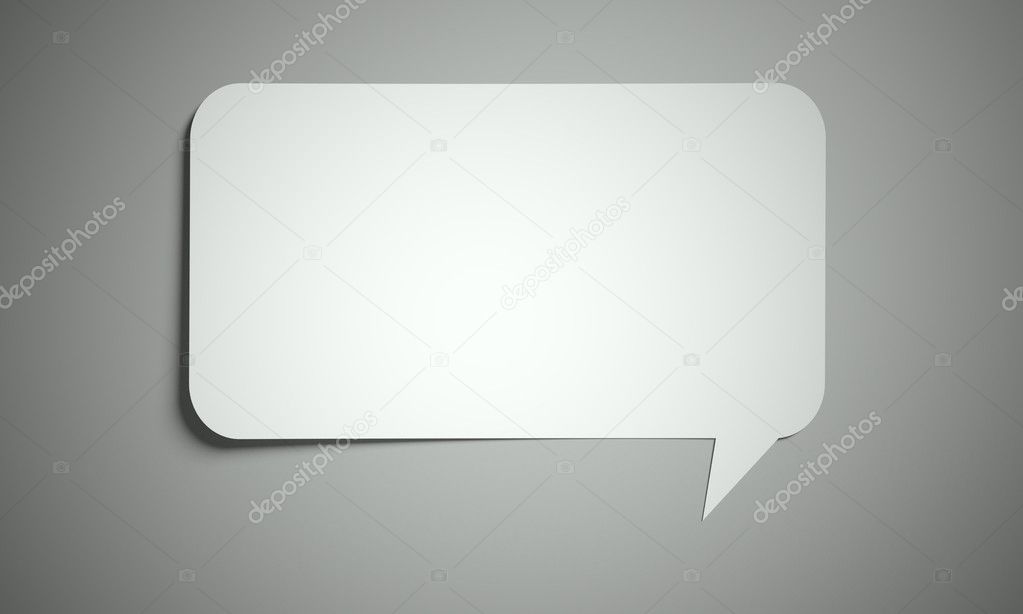Speech bubble cut from paper background