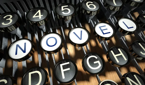 Typewriter with Novel buttons, vintage — Stock Photo, Image