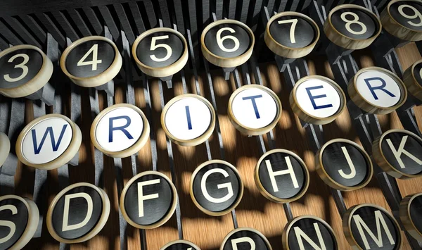 Daktilo ile yazar düğmeleri, vintage