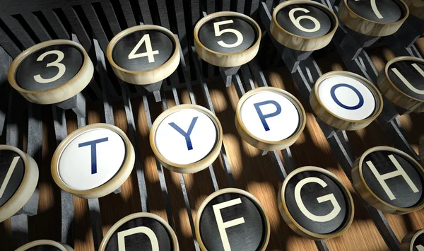 Typewriter with Typo buttons, vintage — Stock Photo, Image