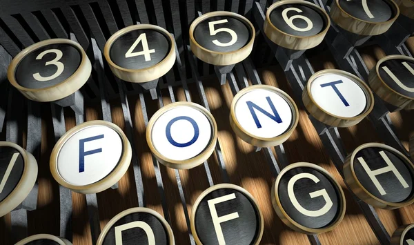 Skrivmaskin med knapparna teckensnitt, vintage — Stockfoto