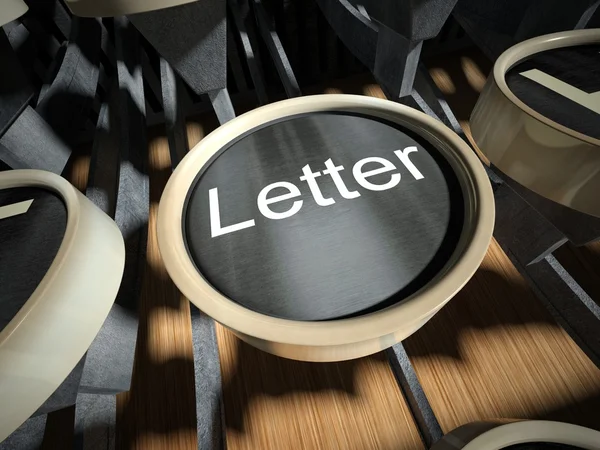 편지 단추와 타자기 빈티지 — 스톡 사진