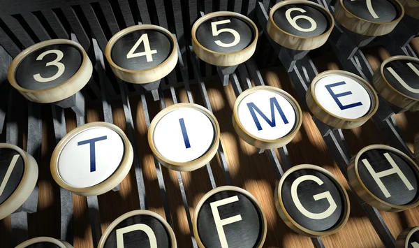 Máquina de escribir con botón Tiempo, vintage — Foto de Stock