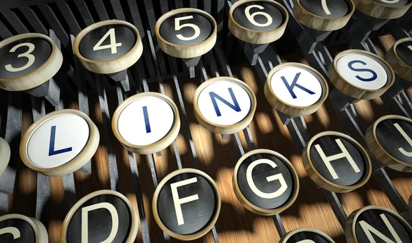 Typewriter with Links buttons, vintage — Stock Photo, Image