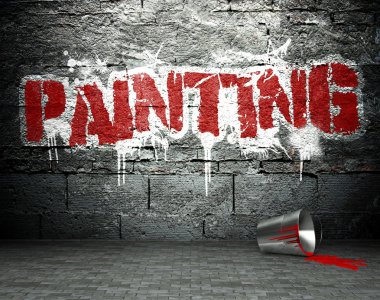 Graffiti duvar boyama, sokak arka plan