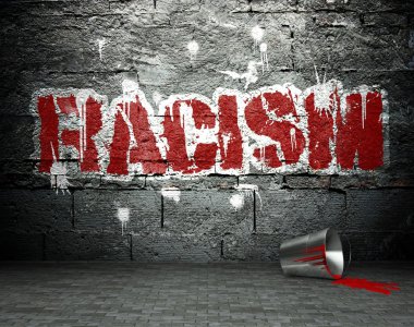 ırkçılık, sokak arka plan ile Graffiti duvar