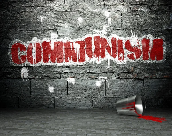 Graffiti fal, a kommunizmus, utcai háttér — Stock Fotó
