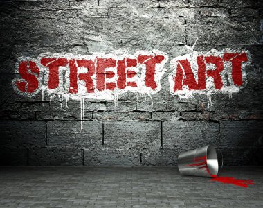 Graffiti duvar sokak sanatı ile zemin