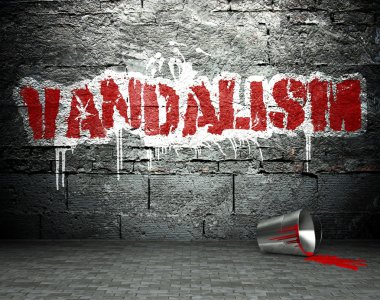 vandalizm, sokak arka plan ile Graffiti duvar