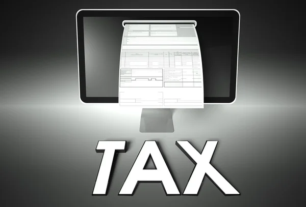 Bildschirm und Rechnung mit Steuer, Rechnung — Stockfoto