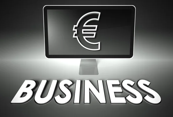 Screen and euro sign, Business — Stock Photo, Image