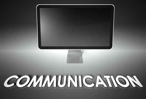 Computer blank screen with word Communication — Stock Photo, Image