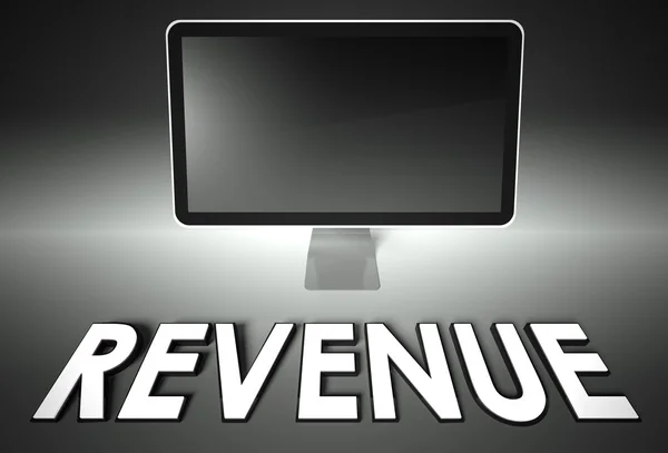 Computer blank screen with word Revenue — Stock Photo, Image
