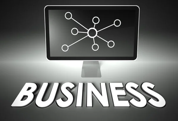 Segno schermo e internet con Business, E-commerce — Foto Stock