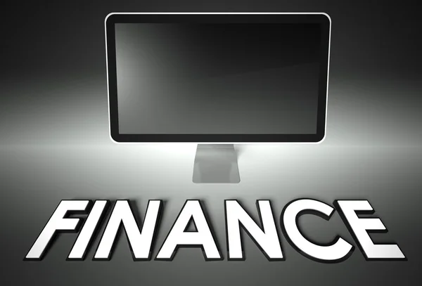 Computer blank screen with word Finance — Stock Photo, Image