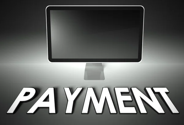 Computer blank screen with word Payment — Stock Photo, Image