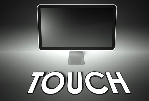 Prázdná obrazovka počítače slovo Touch — Stock fotografie