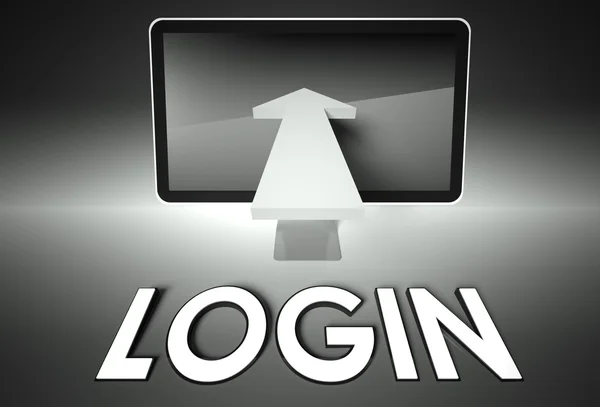 Screen and arrow with word Login, Security — Stock Photo, Image