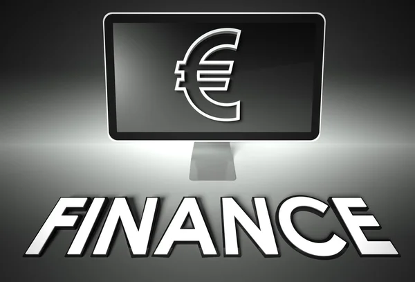 Bildschirm und Euro-Zeichen, Finanzen — Stockfoto
