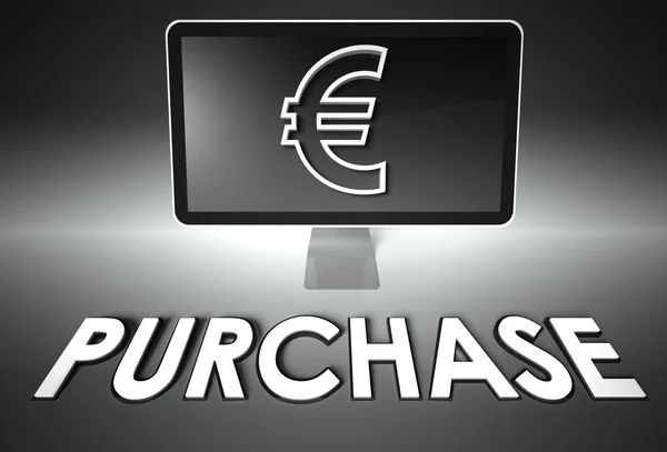 Screen and euro sign, Purchase — Stock Photo, Image