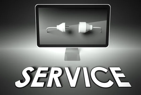 Computer and plug with Service, Support — Stock Photo, Image