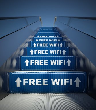 yürüyen merdiven ücretsiz wifi için hareket kavramı