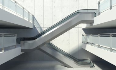 hareketli yürüyen merdiven ve modern ofis binası