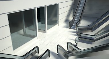 Alışveriş Merkezi ve hareketli yürüyen merdiven, alışveriş kavramı