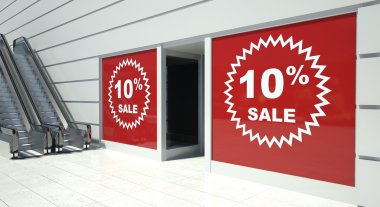 yüzde 10 Satılık shopfront windows ve yürüyen merdiven