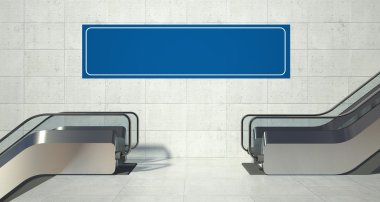 yürüyen merdiven ve boş reklam Pano taşıma