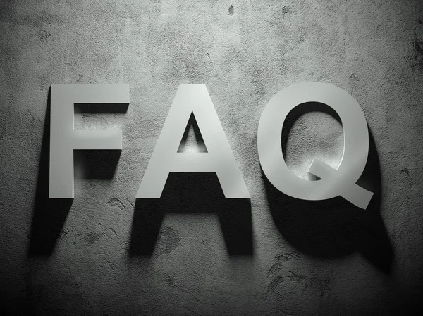 FAQ text with shadow, word — Stock Photo, Image