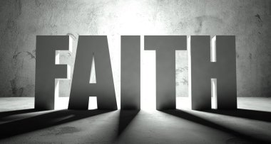 Faith word with shadow, background