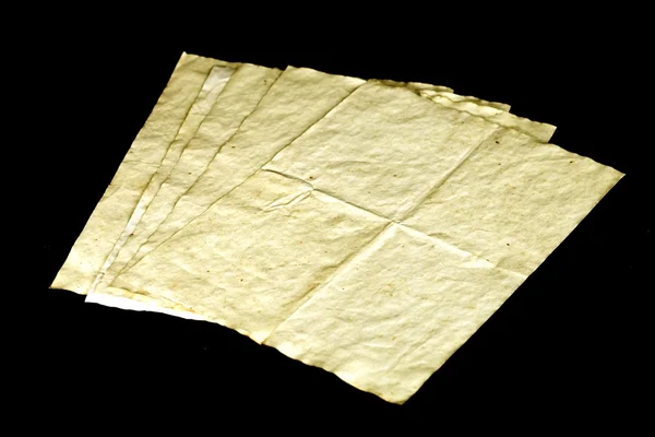 Vintage oud papier dicht omhoog, textuur geïsoleerd — Stockfoto