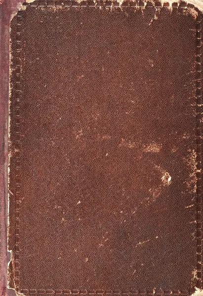 Alte Buchdeckeltextur, braunes Leder und Papier — Stockfoto