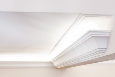 Işıklı korniş, parlak iç arka plan