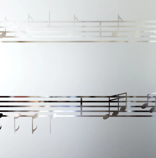 Notes musicales sur verre dépoli, fond d'art — Photo