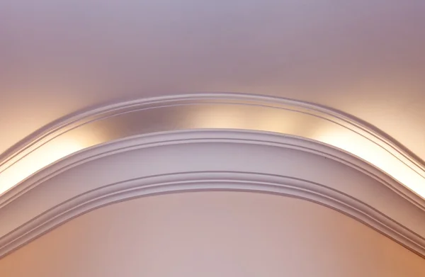 Illuminated cornice, bright interior background — Stock Photo, Image