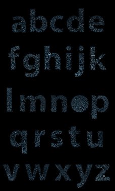 alfabesi harfleri, izole siyah su damlaları