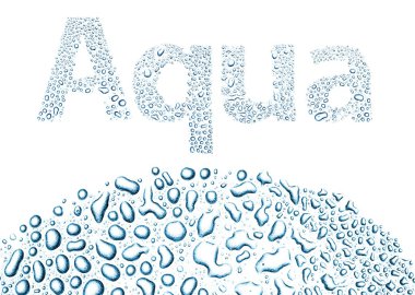 aqua su damlaları, arka plan üzerinde beyaz