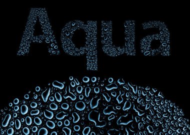aqua su damlaları, siyah arka plan
