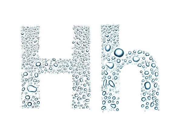 水滴字母表字母 h，孤立白 — 图库照片