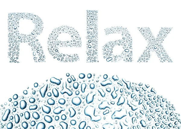 Relax made of water drops, background on white — Stock Photo, Image
