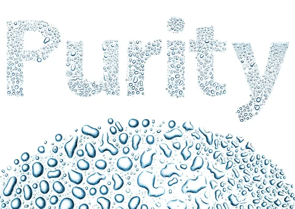 Purity made of water drops, background on white — Stock Photo, Image