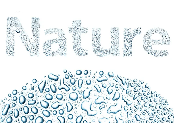 Nature made of water drops, background on white — Stock Photo, Image