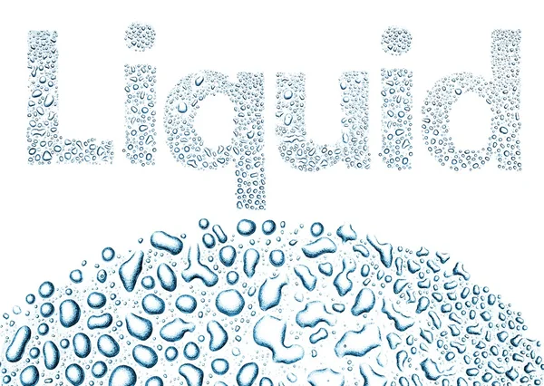 Liquid made of water drops, background on white — Stock Photo, Image