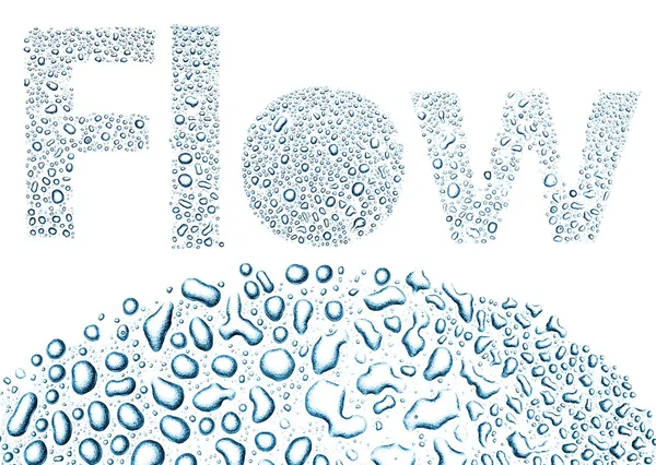 Flow made of water drops, background on white — Stock Photo, Image
