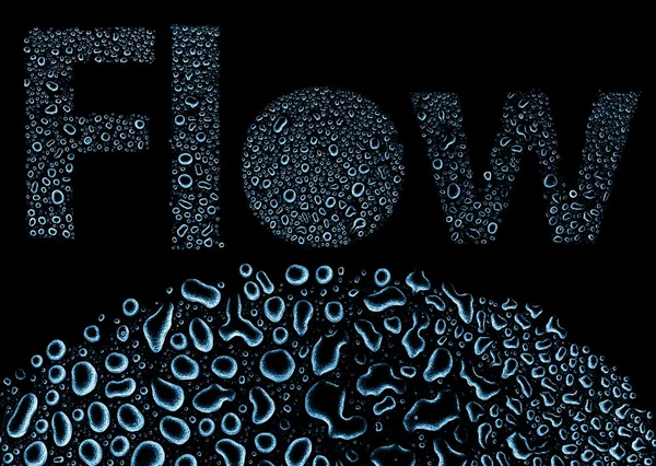 Flow made of water drops, background on black — Stock Photo, Image