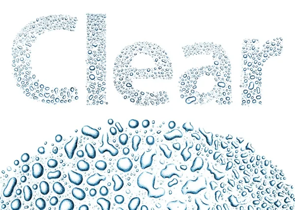 Clear made of water drops, background on white — Stock Photo, Image