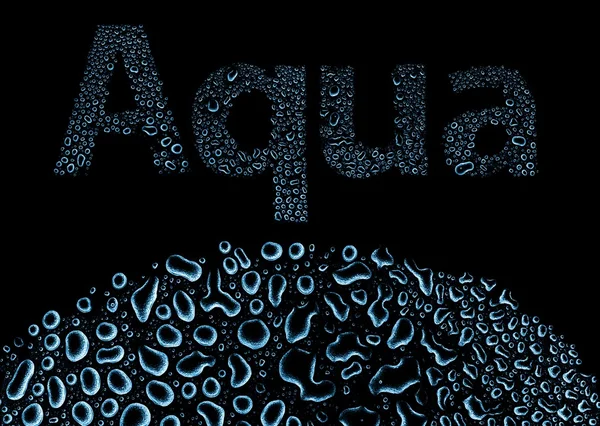 Aqua vizet csökken, a fekete háttér — Stock Fotó