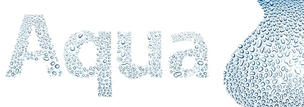 Aqua made of water drops, background on white — Stock Photo, Image